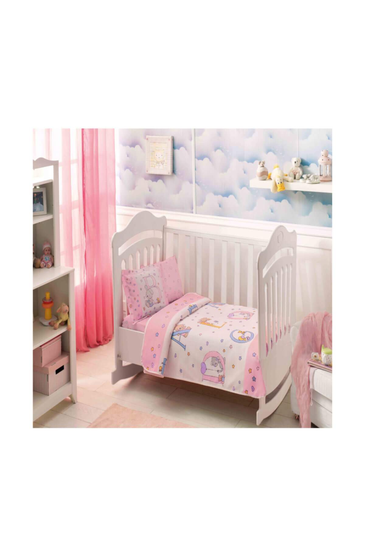 Taç Ranforce Bebek Nevresim Takımı - Sweet Animals Pembe