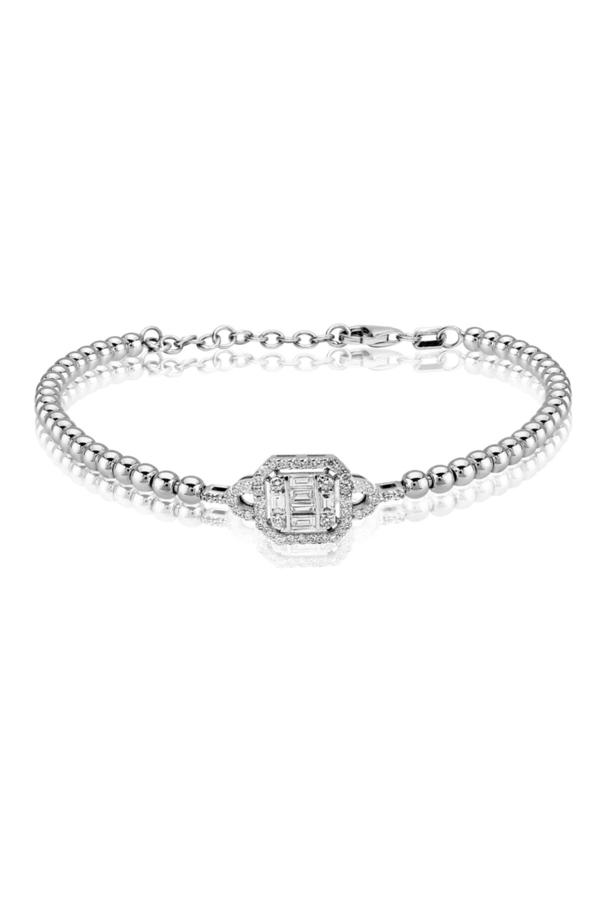 Lilarote Pırlanta Modern Tasarım 0.50 ct Baget Pırlanta Bileklik