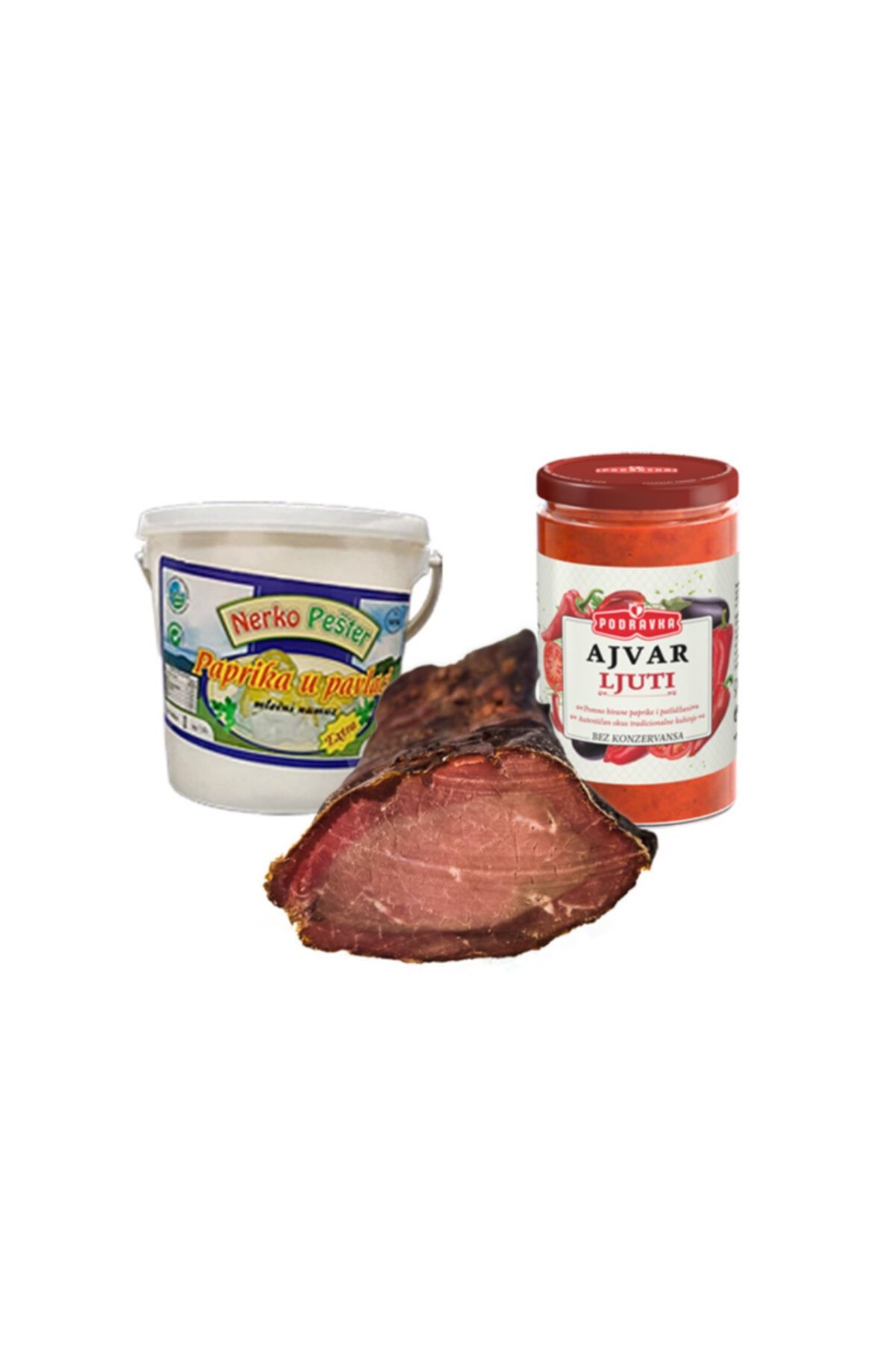 Dedova Prsuta Yöresel Et - Meze Deneme Paketi Kuru Et 200gr, Soka 250gr, Ajvar 200gr