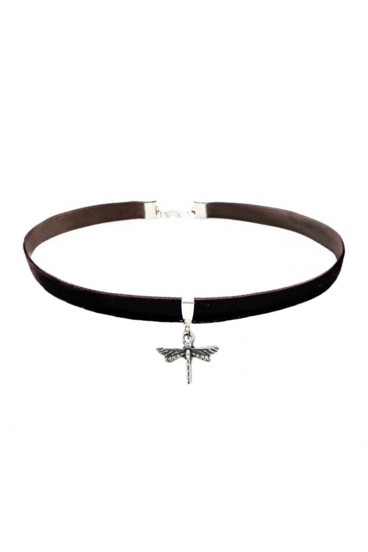 Bijustore Kadın Kahverengi Kadife Yusufcuk Choker Kolye