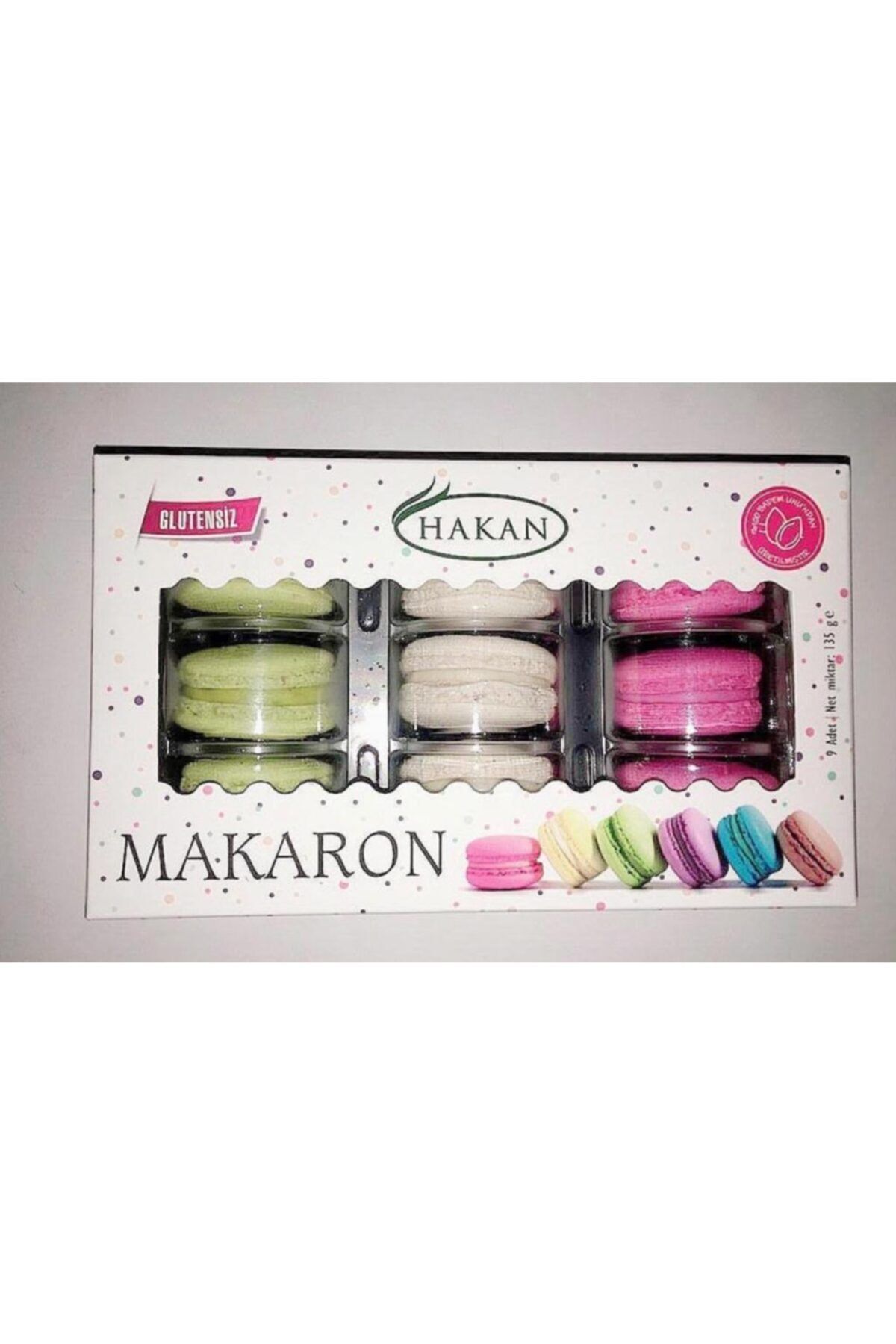 HAKAN MAKARON Makaron Kutusu (9 Adet) Frambuaz-vanilya-antep Fıstığı