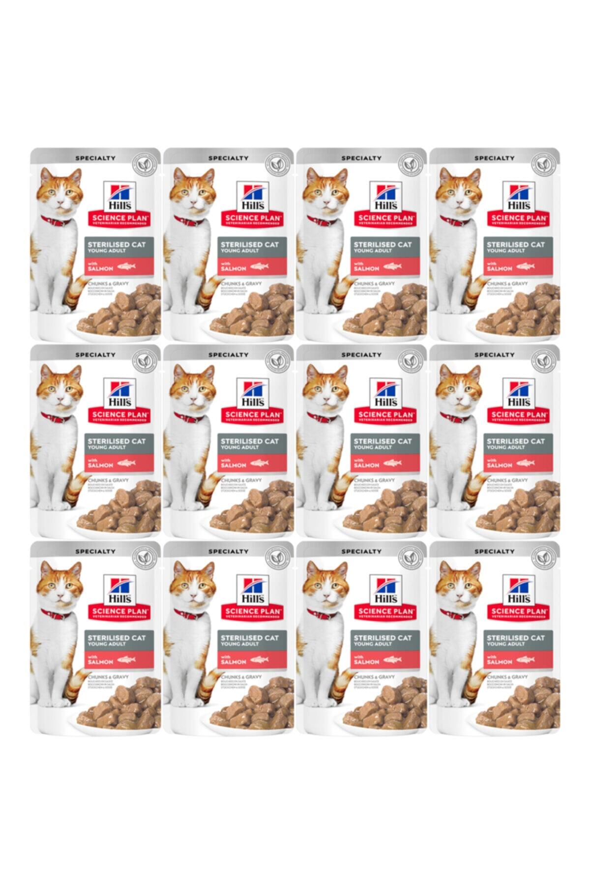Hill's Science Plan Somonlu Kısırlaştırılmış Sterilised Yetişkin Yaş Kedi Maması 85gr X 12 Adet