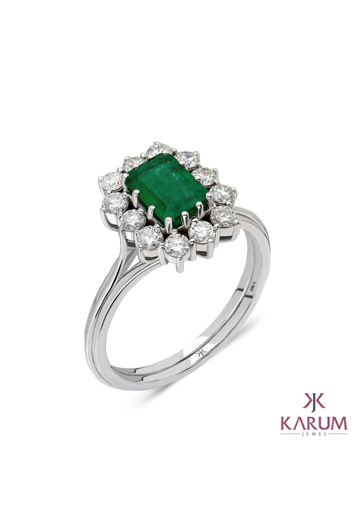 Karum Jewel Zümrüt Taşlı Pırlanta Yüzük