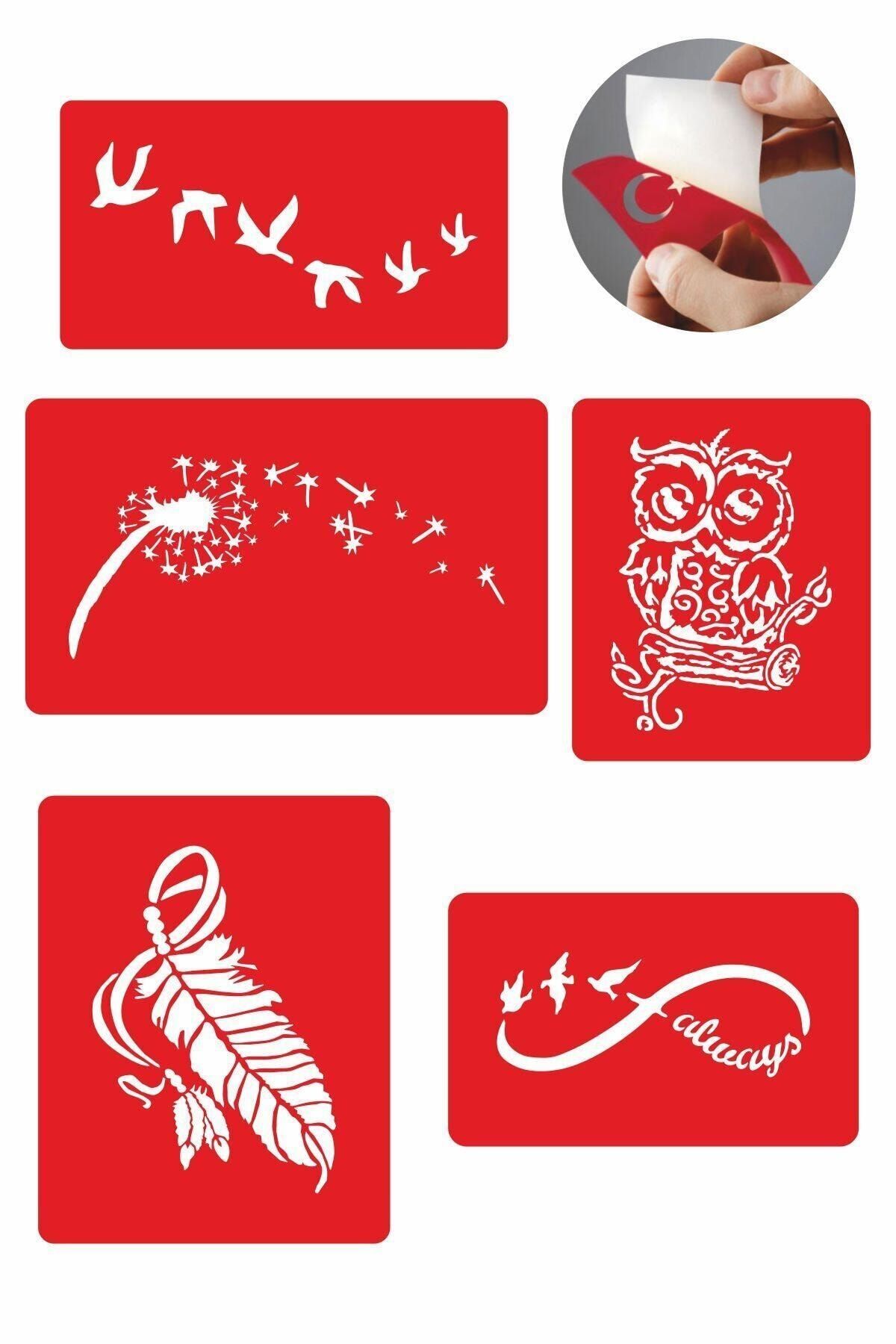 ONE SPRAY TATTOO Göçmen Kuş Modelleri 5 Adet Geçici Dövme Ve Kına Deseni
