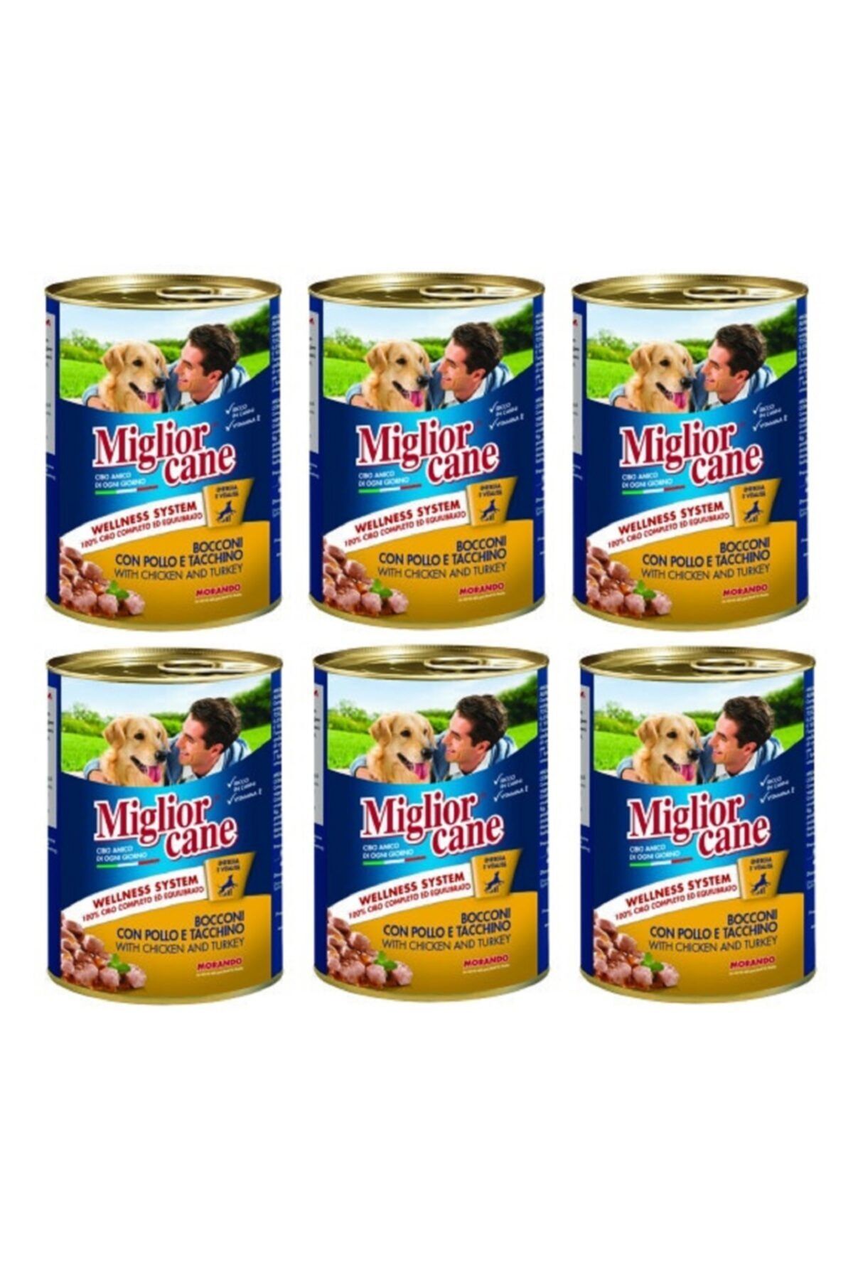 Miglior Cane Köpek Konserve Tavuk Hindi 405 Gr 6 Adet