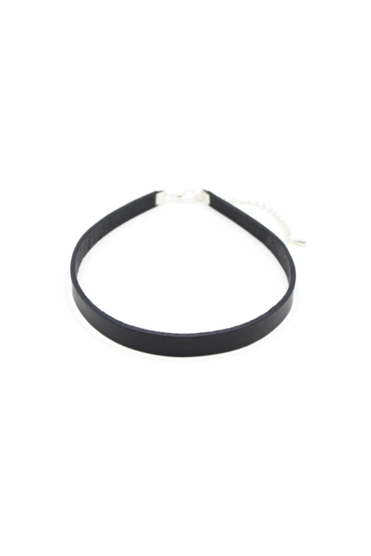 takıperest Siyah Deri Tasma Choker Kolye