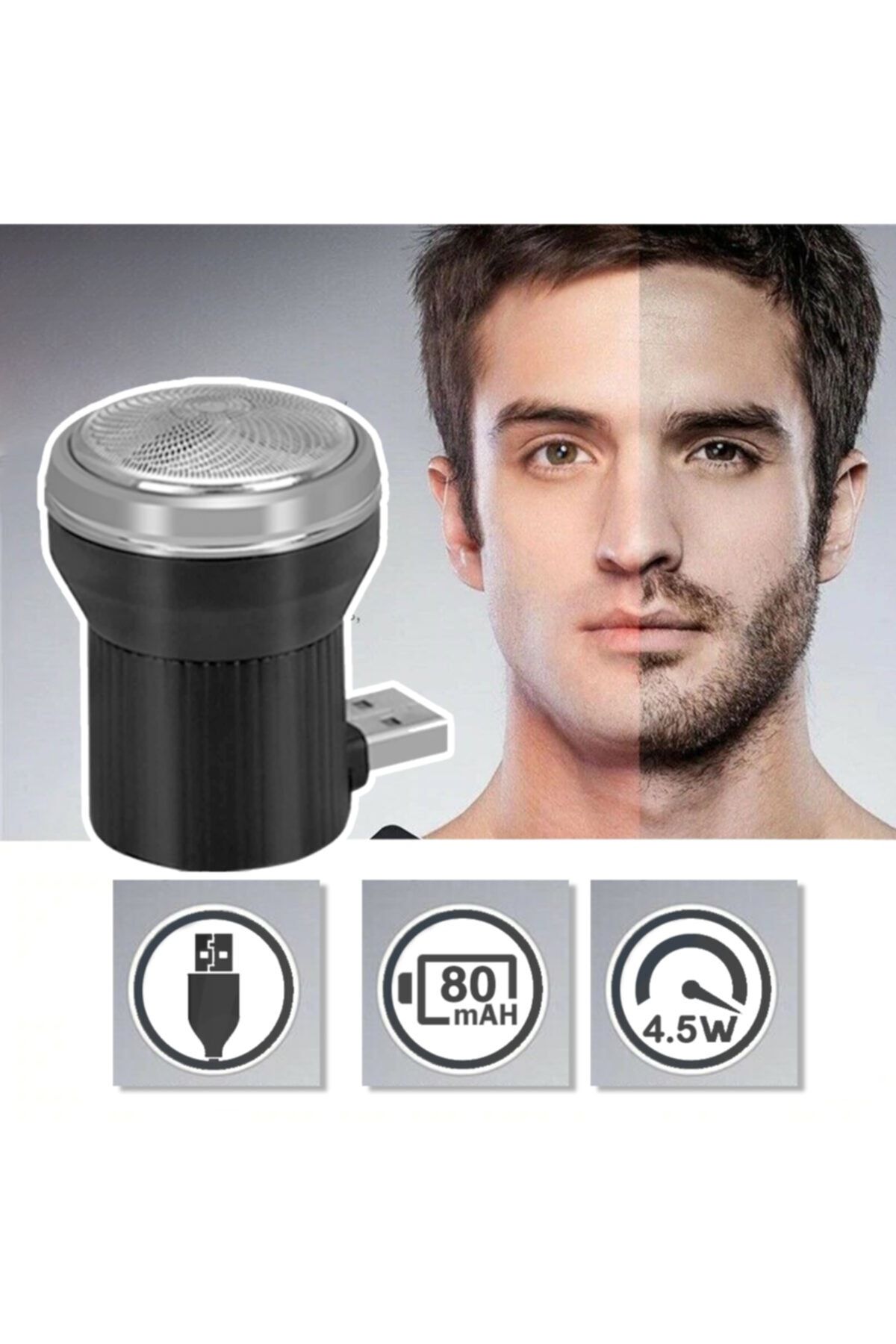C9 Şarj Edilebilir Mini Seyahat Tıraş Makinesi Siyah C9