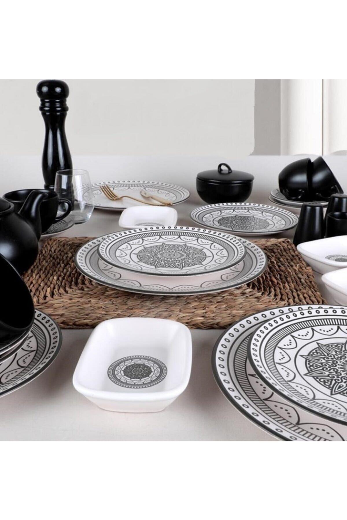Keramika Set Kahvaltı 34 Parça Mat Renkli