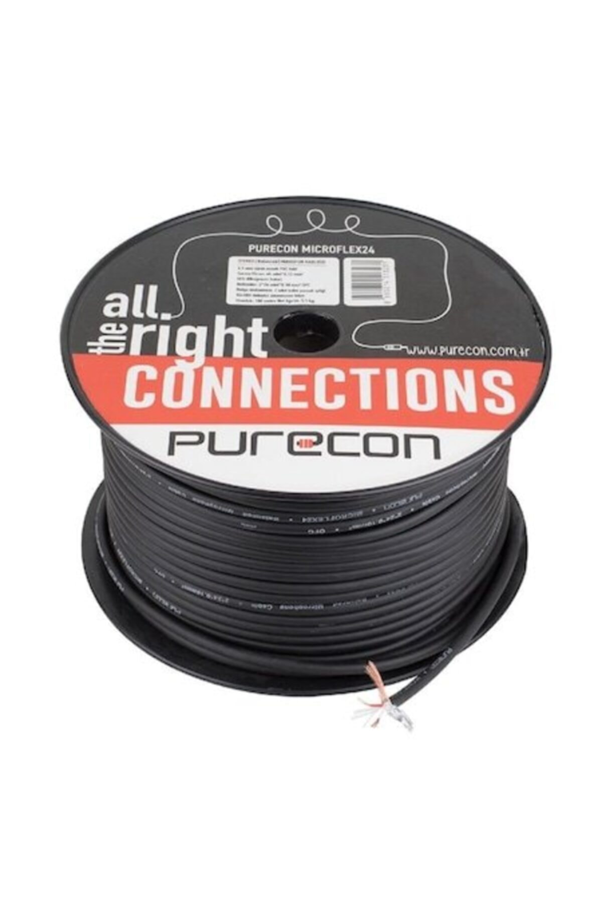 Purecon Microflex24 Siyah Stereo Mikrofon Kablosu 100 Metre