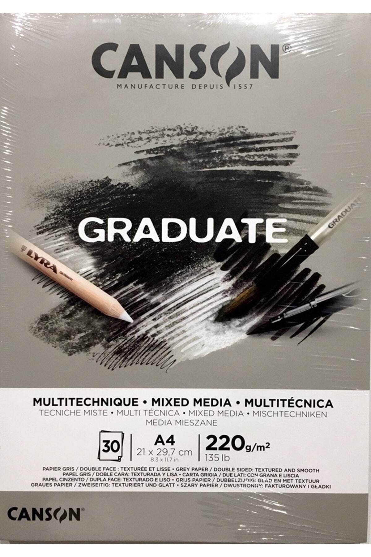 Canson Gradute Mıxmedıa Grey A4 220gr 30 Yaprak