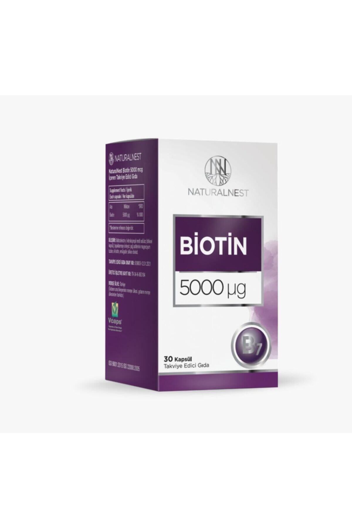 Natural Nest Biotin 5000 Ug Takviye Edici Gıda 30 Kapsül