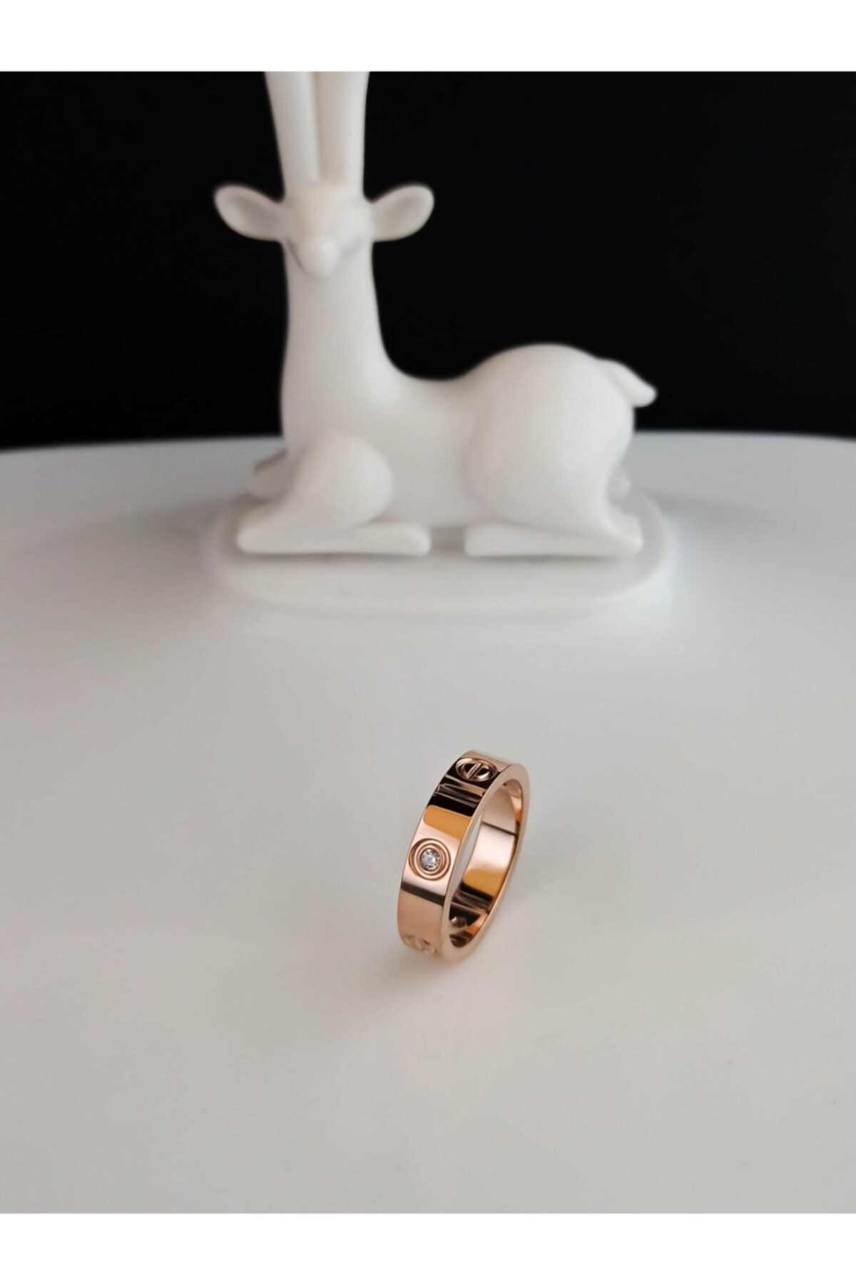 PUCCA AKSESUAR Kadın Pembe Cartier Love Model Zirkon Taşlı Yüzük