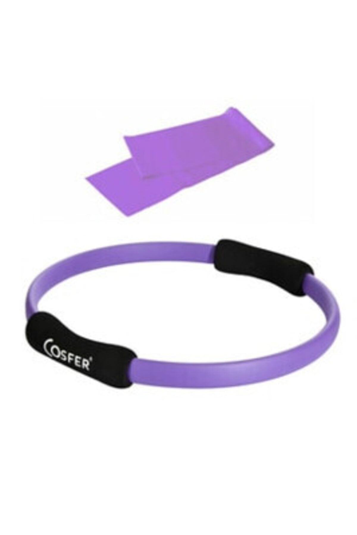 Cosfer Pilates Çemberi Ve Pilates Bandı - Mor Premium