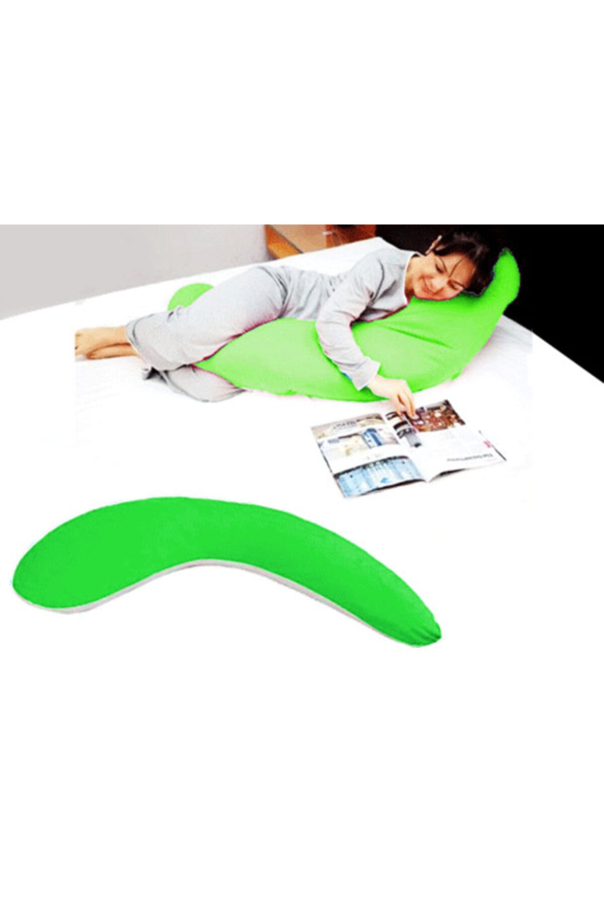 Bs İthalat Hamile Yastığı Sarıl Yat Hamile Destek Yastığı Hamile Bel Karın Destek Yastığı Yatak - Yeşil