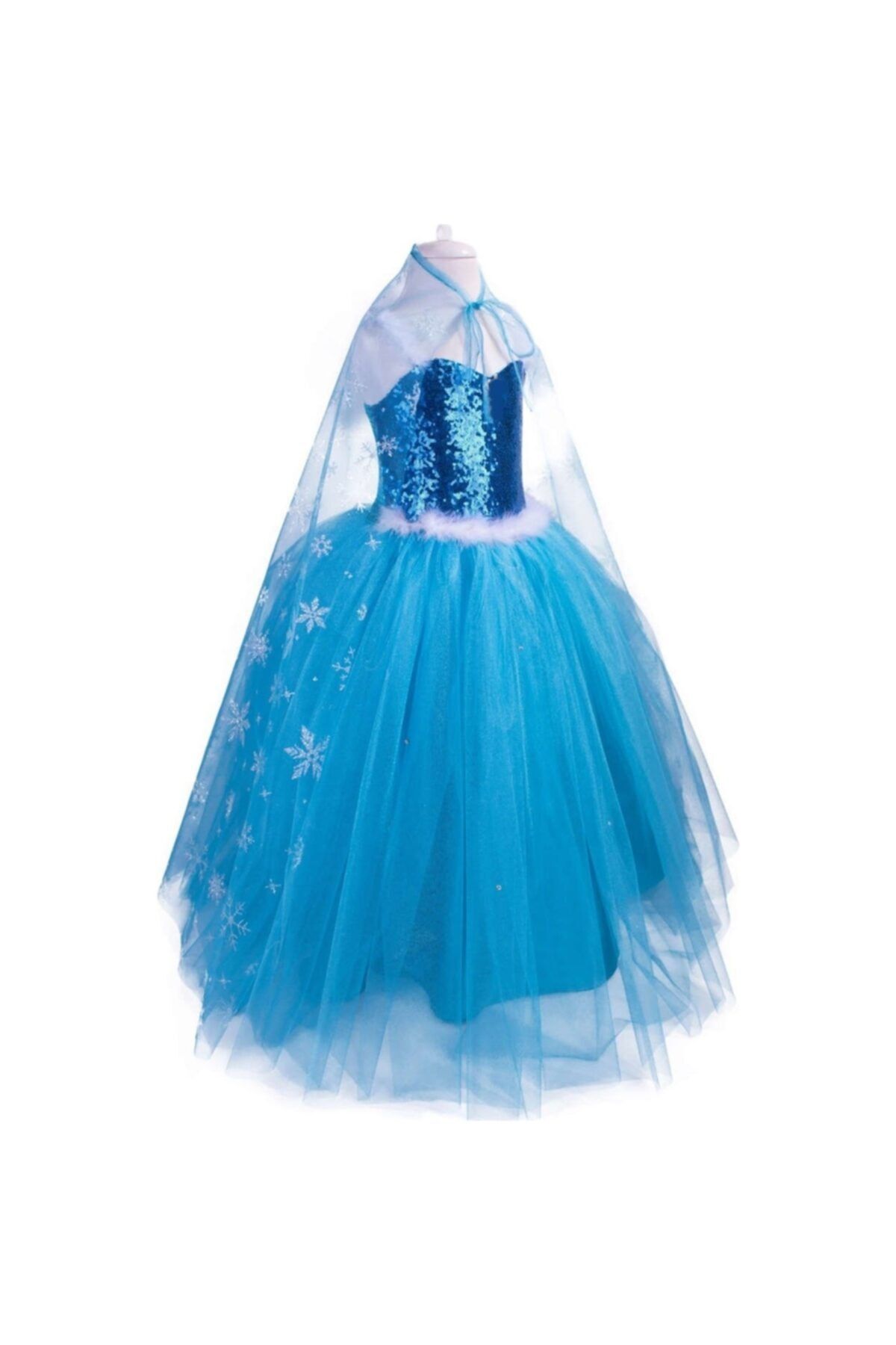 BoncukAVM Kız Çocuk Mavi Elsa Frozen Kostümü