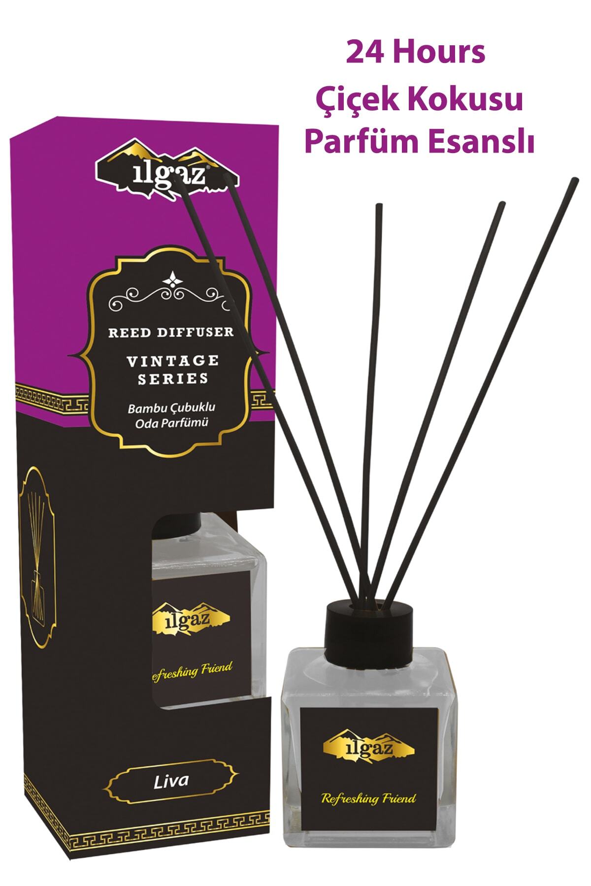 ILGAZ Vıntage Series Oda Kokusu Liva Çiçek Oda Kokusu 100 ml Bambu Çubuklu Oda Kokusu