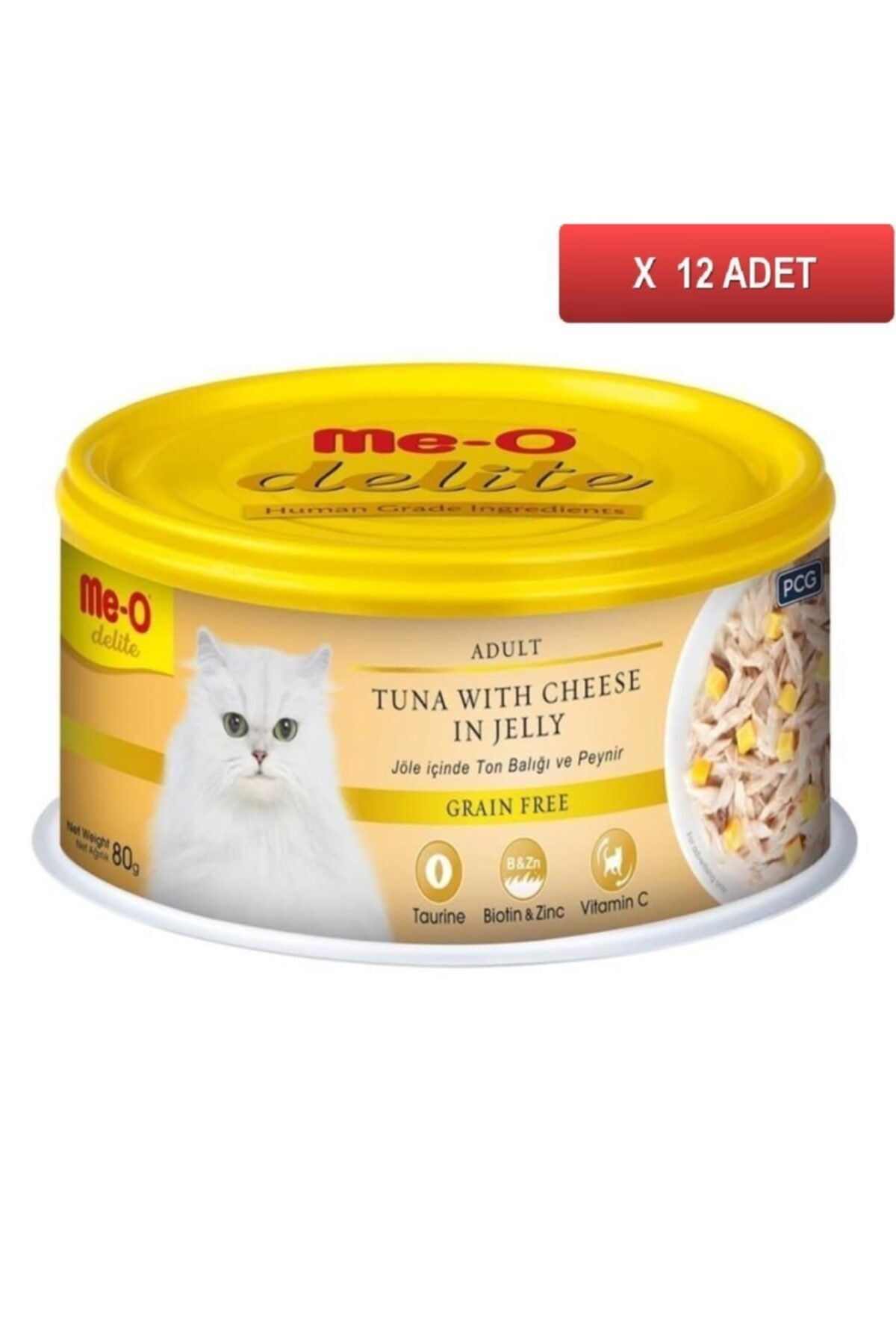 meo Delite Ton Balık Ve Peynirli Tahılsız Kedi Konservesi 80 Gr (12 Adet)