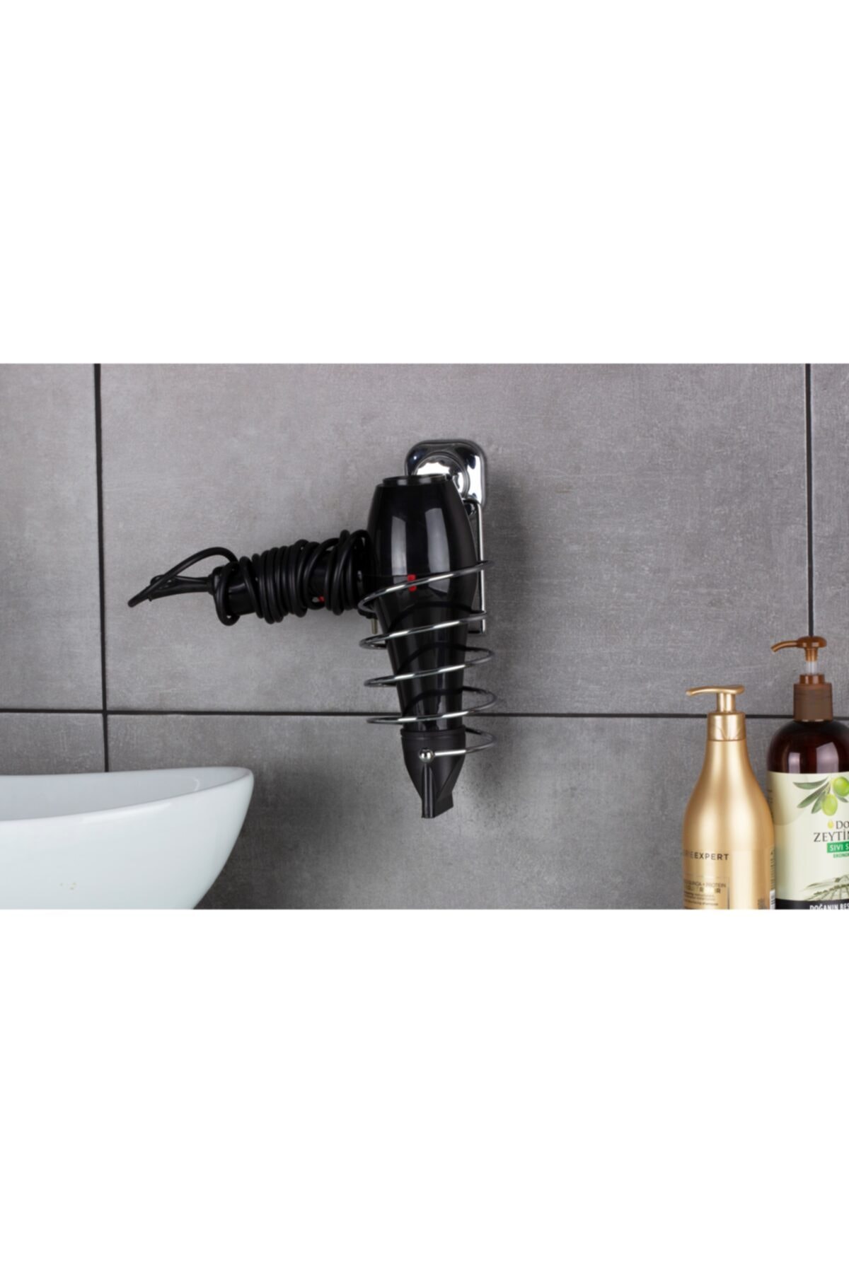 Okyanus Home Krom Yapışkanlı Saç Kurutma Makine Askısı
