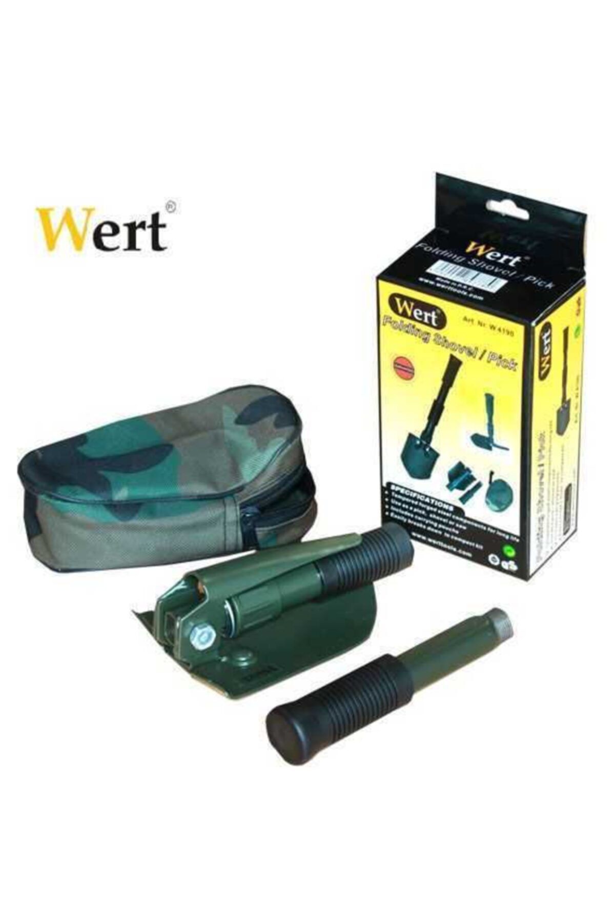 WERT 4190 Çantalı Teleskopik Kürek Kamp Küreği (17-41cm)