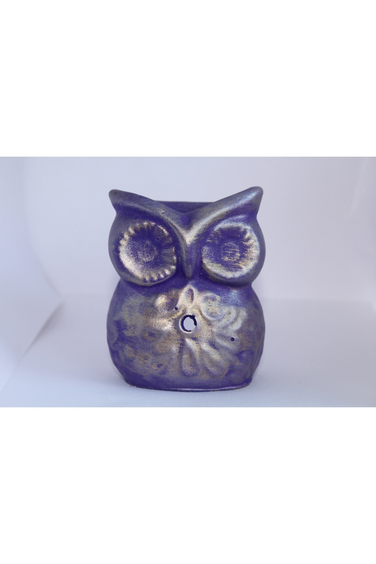 Yalova Model Mor Gümüş Detaylı Baykuş Buhurdanlık