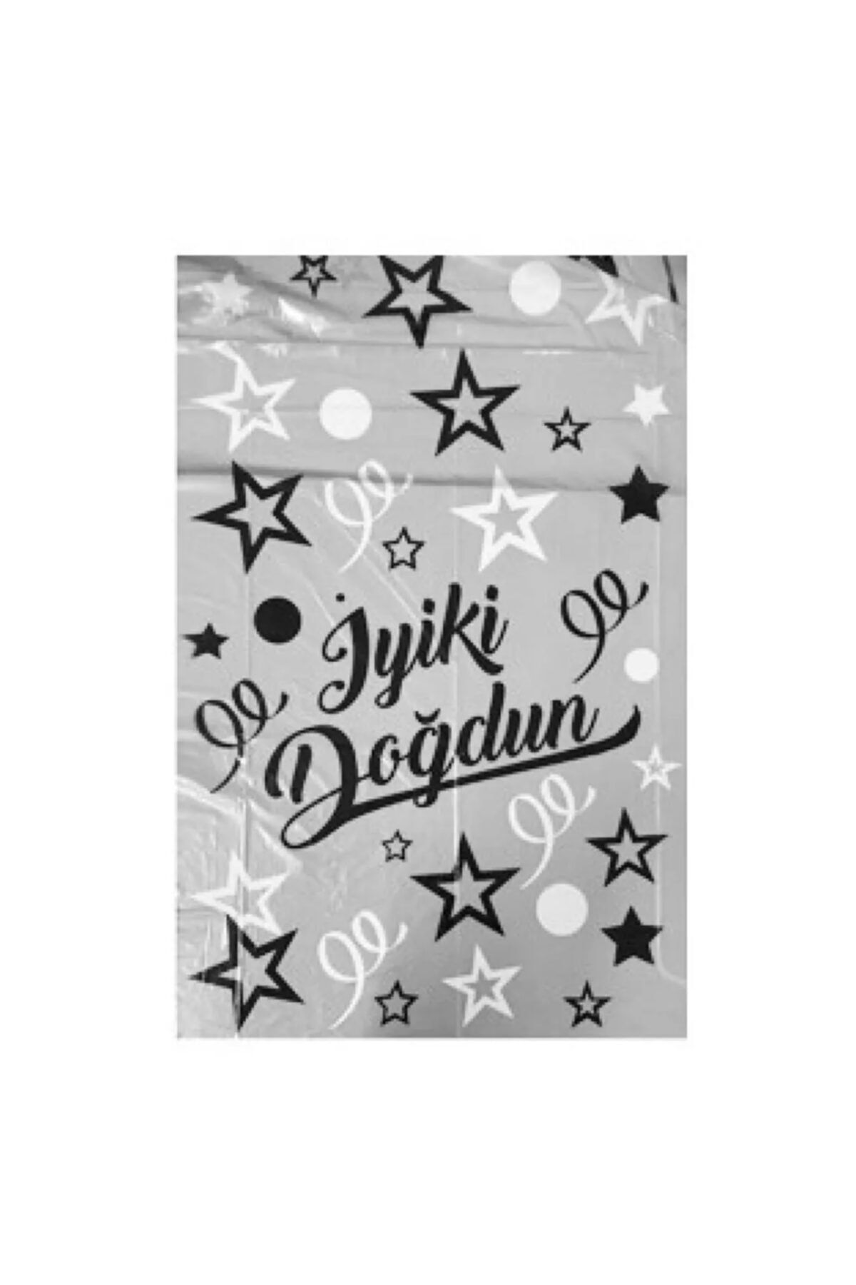 Hayaller Dükkanı MASA ÖRTÜSÜ İYİKİ DOĞDUN GÜMÜŞ 120X180 CM PK:1-