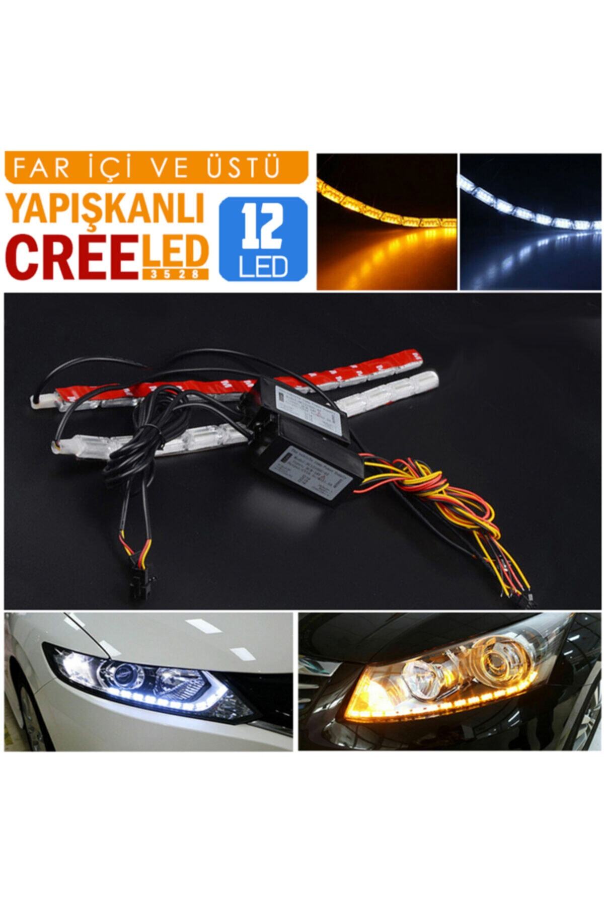 C9 Far Içi Far Üstü Su Geçirmez Kayar Led Sinyalli 12 Led Yapışkanlı C9
