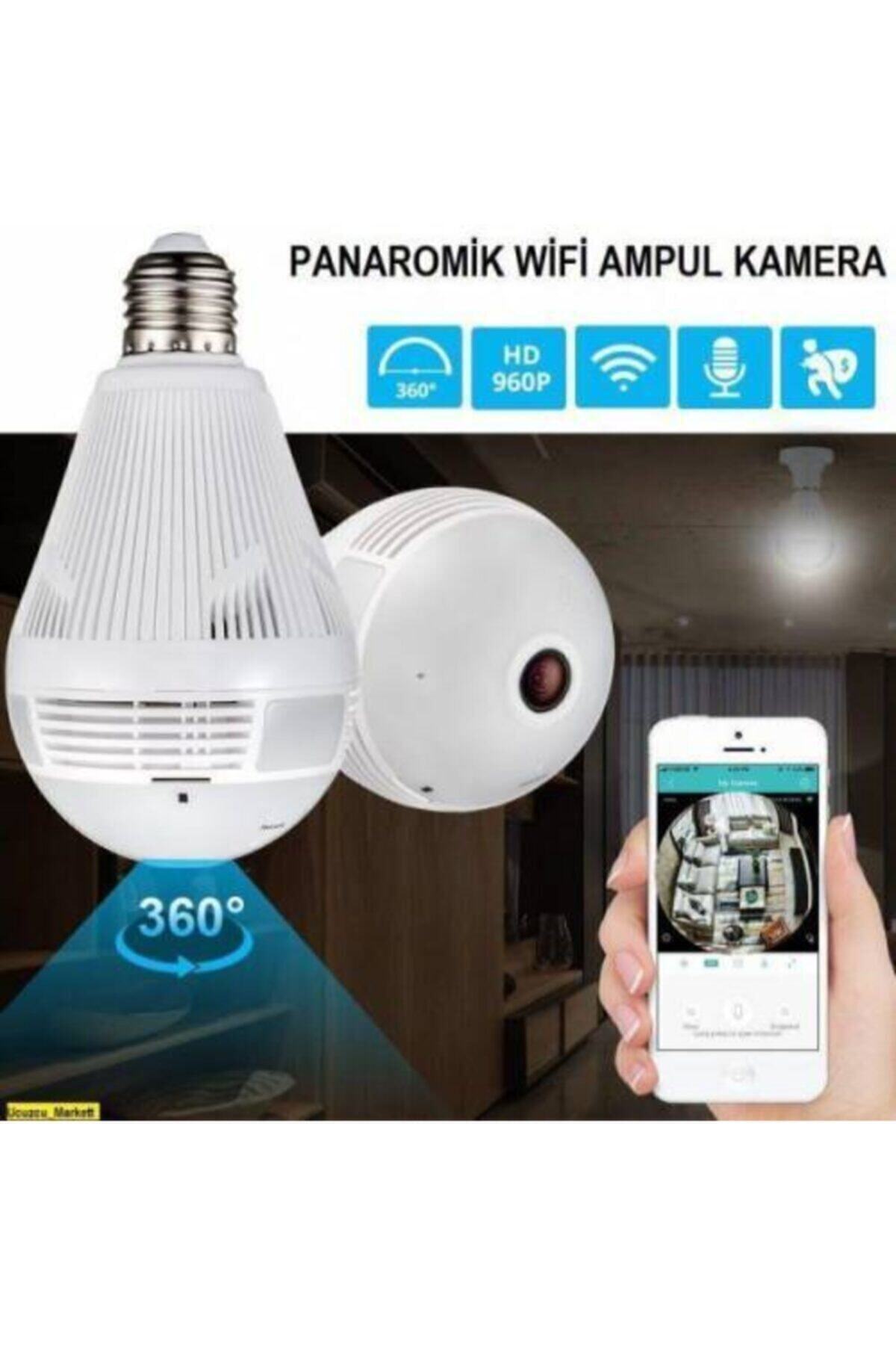 Kakusan Panoramik 360° 1080p Wifi Ampul Şeklinde Güvenlik Kamerası