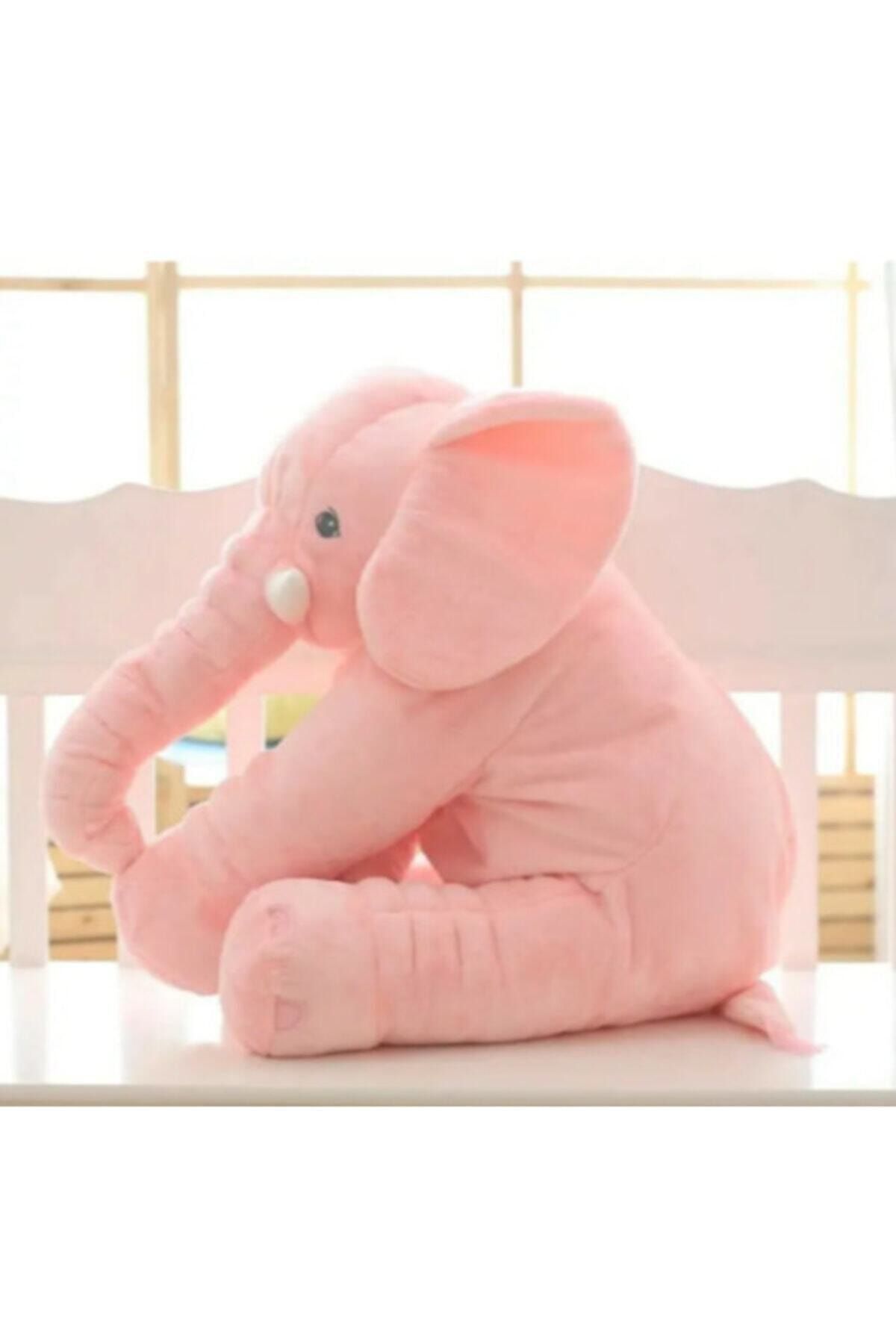 Mebeka Uyku Arkadaşım Büyük Yumuşak Peluş Fil Pembe- 65 Cm