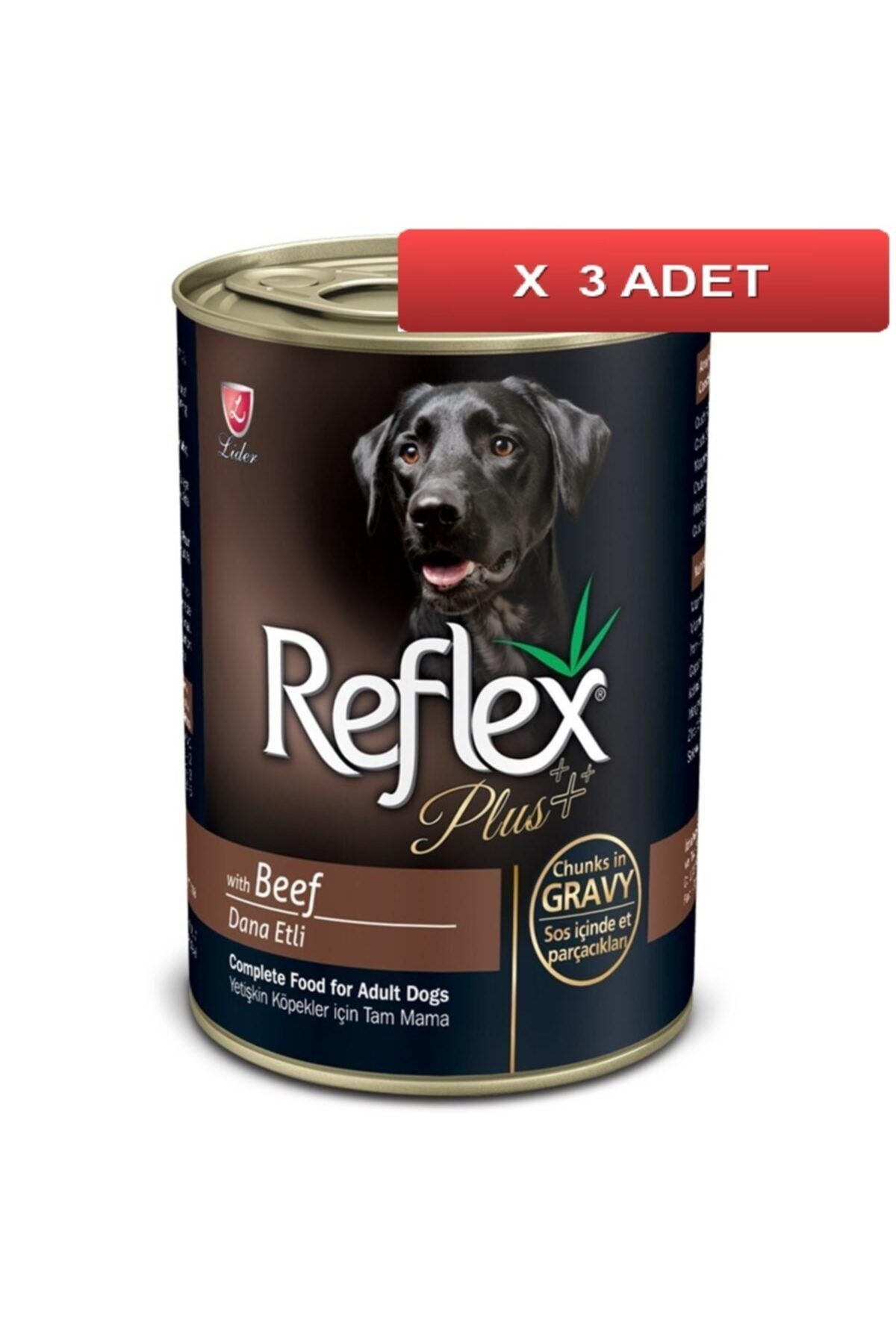 Reflex Plus Biftekli Parça Etli Köpek Konservesi 400 Gr (3 Adet)