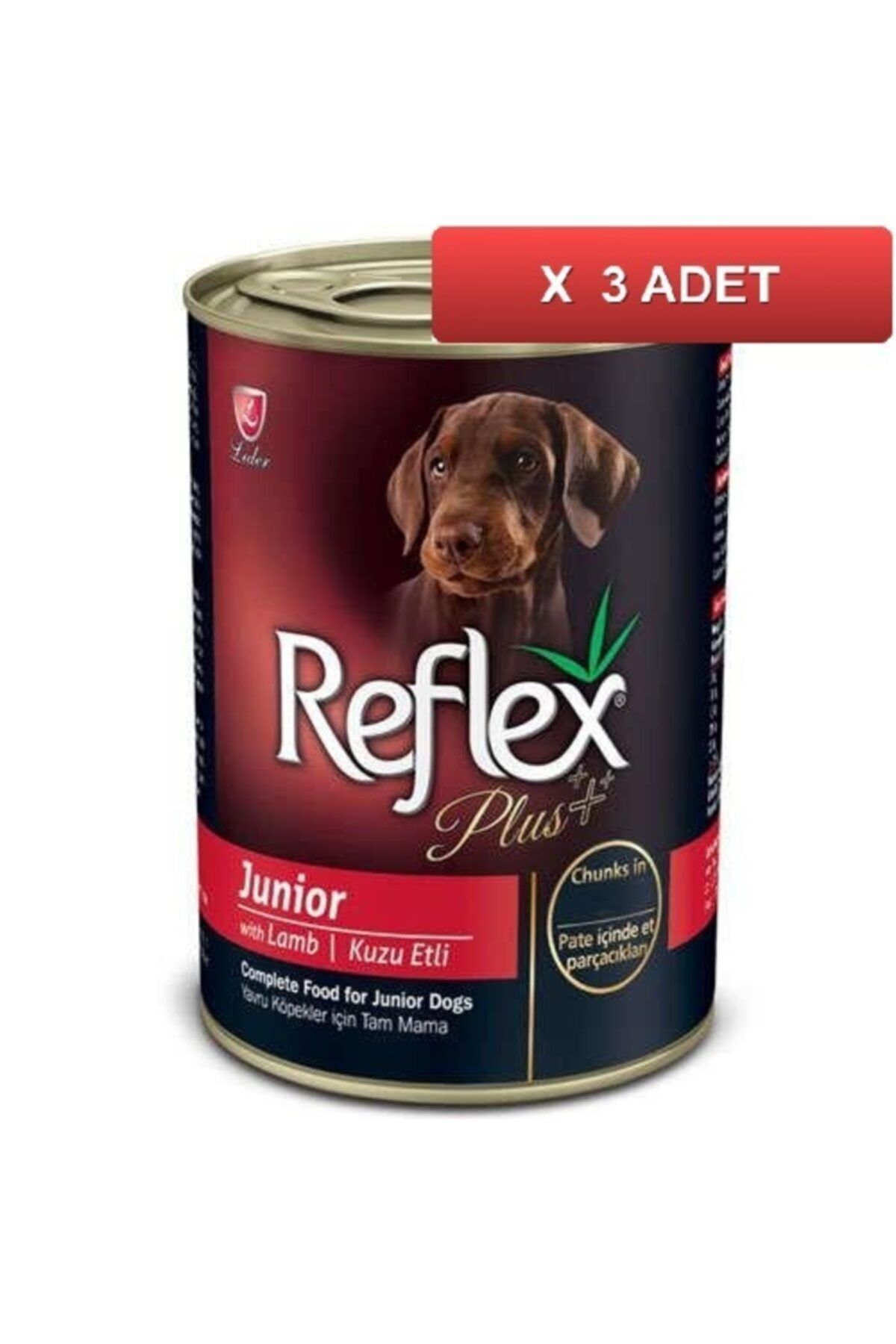 Reflex Plus Gravy Junior Kuzulu Parça Etli Yavru Köpek Konservesi 400 Gr (3 Adet)