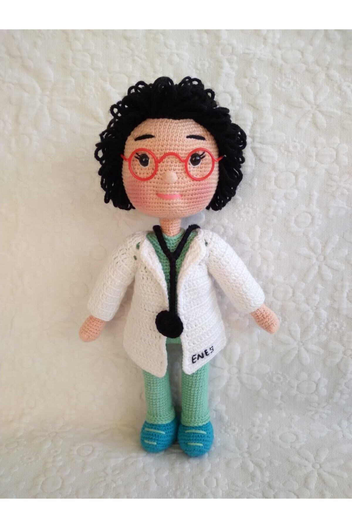 Dusa Tekstil Mint Oyuncak Amigurumi Doktor Bebek Organik Oyuncak