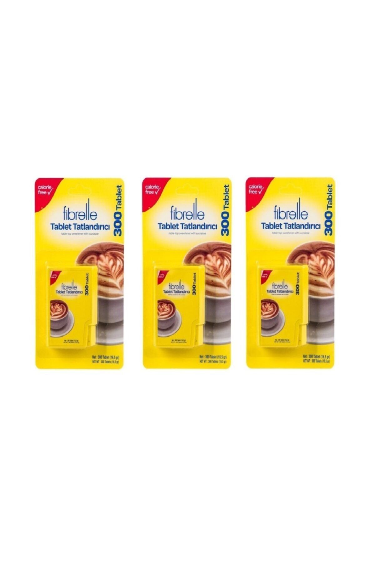 Fibrelle Sukralozlu Tablet Tatlandırıcı ( 300 Tablet ) X 3 Kutu