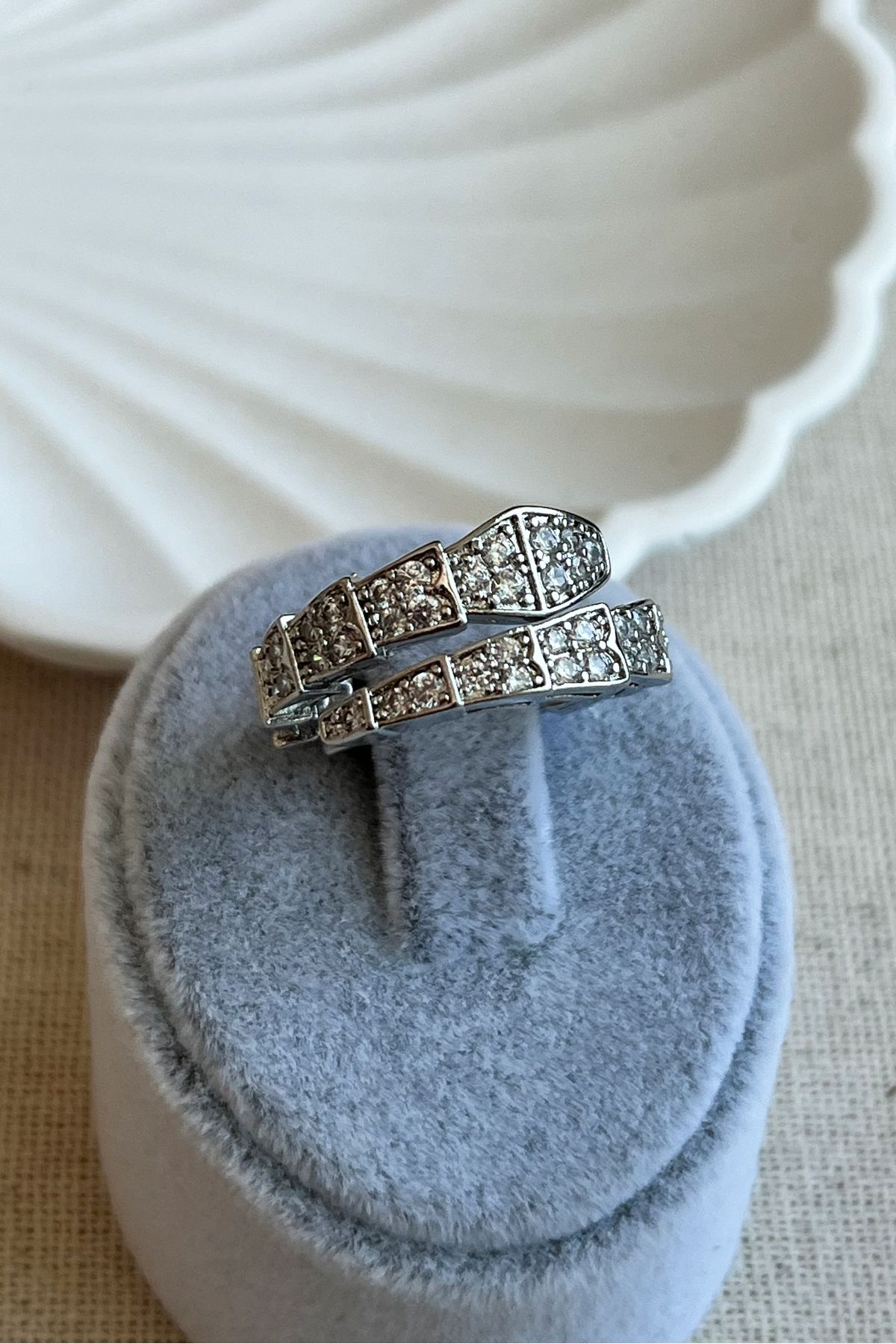 MODA Caprea Brass Snake Stone Ring Women s Ring with Stone 17mm