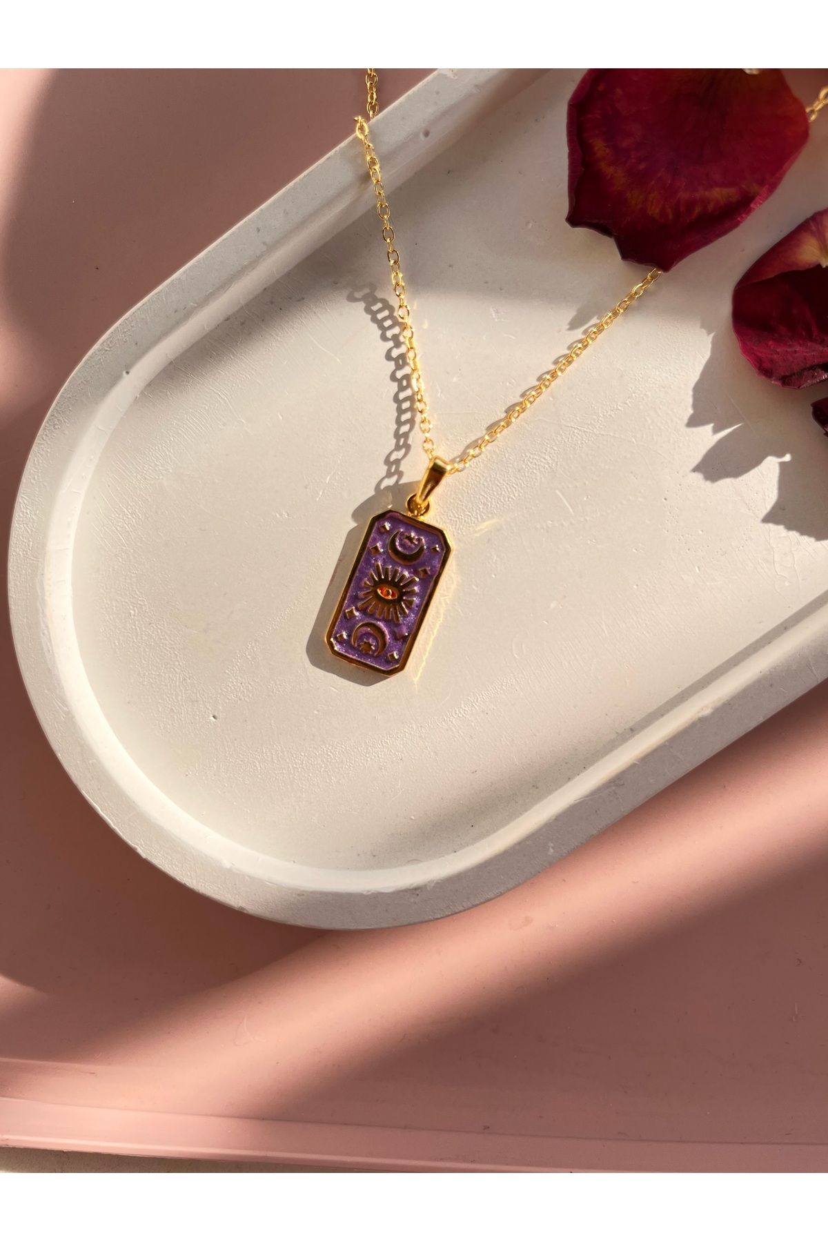 Gold discount rectangle necklace