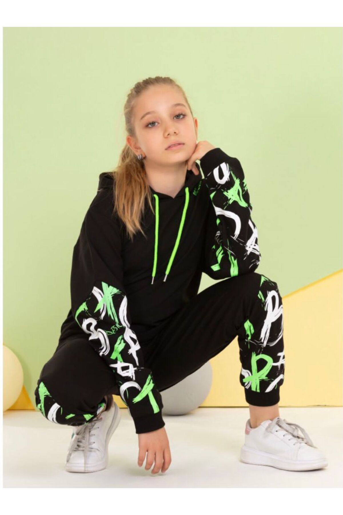 Black and lime green tracksuit discount