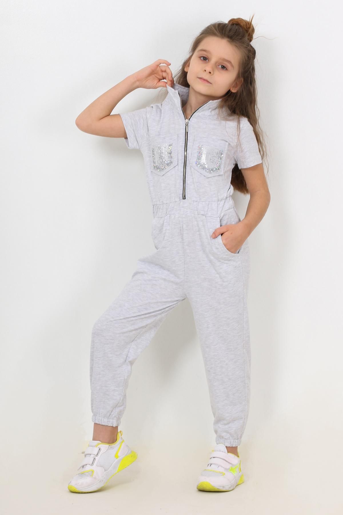 Girls grey jumpsuit online