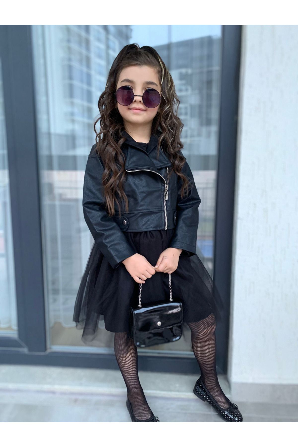 Youth black sales leather jacket