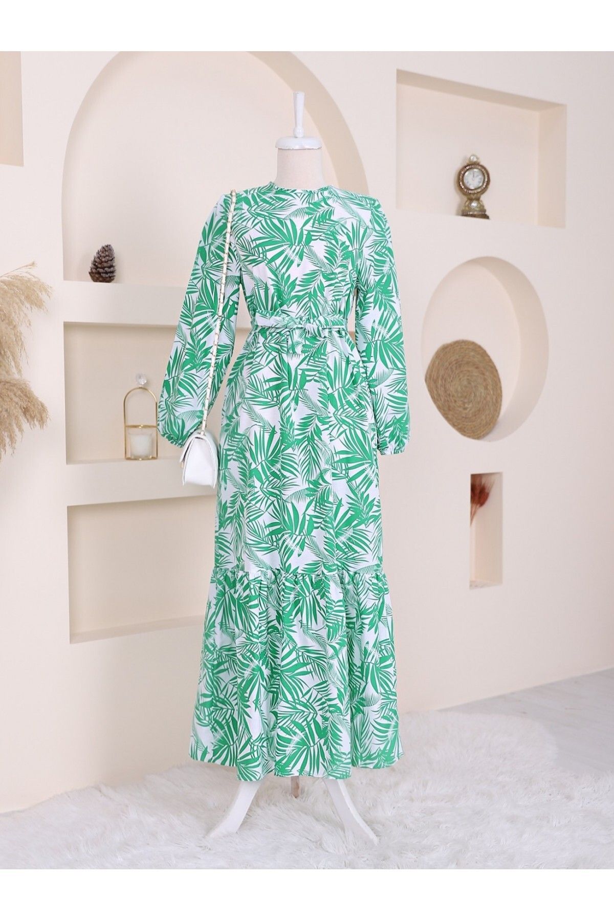 Palm tree leaf dress clearance