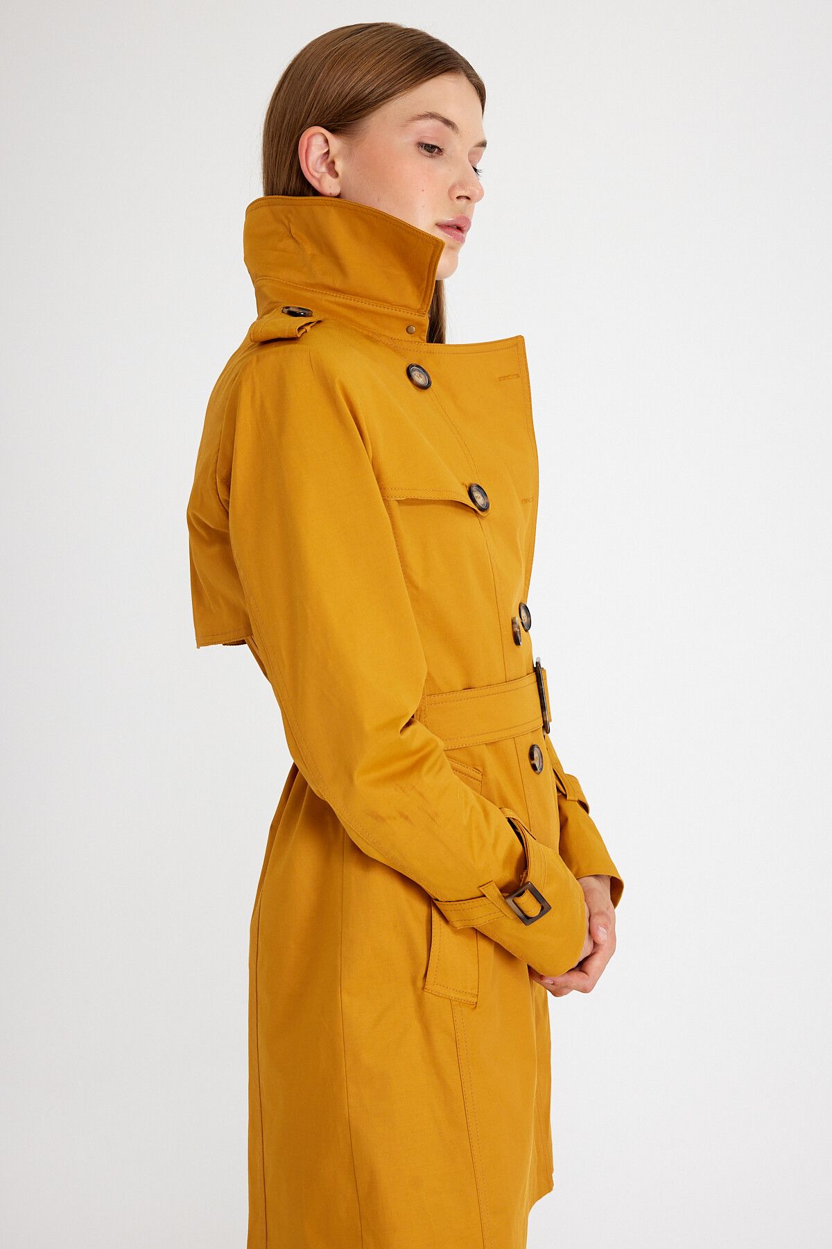 Yellow on sale trench raincoat