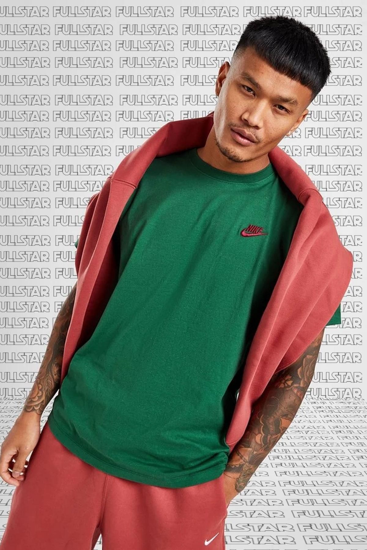 Nike Sportswear Cotton Unisex Tee Green 100 Cotton Dark Green