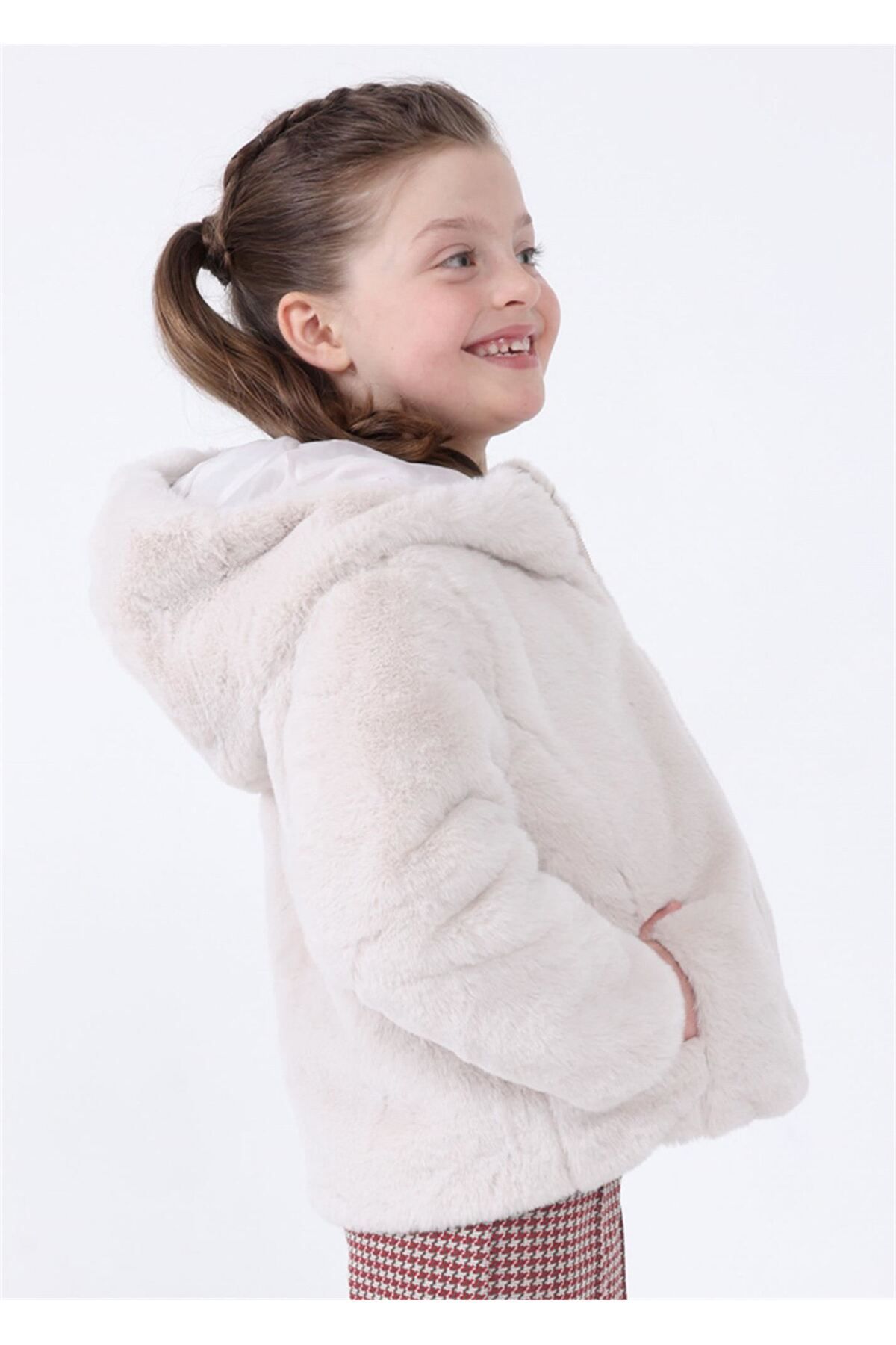 Mayoral Girl s Plush Fur Coat Beige 4407 Trendyol