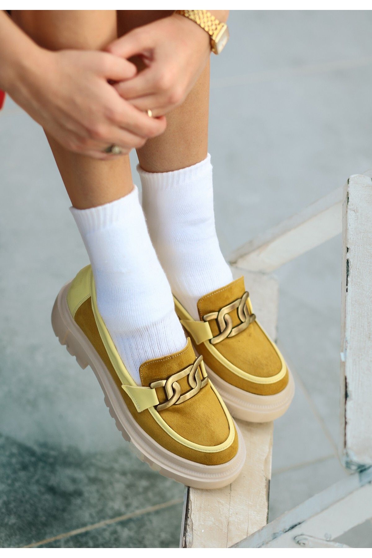 Womens yellow sale oxford shoes