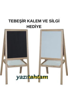 Çift Taraflı Ayaklı Çocuk Beyaz & Kara Tahta Silgi Tebeşir Ve Kalem Hediyeli Image 0
