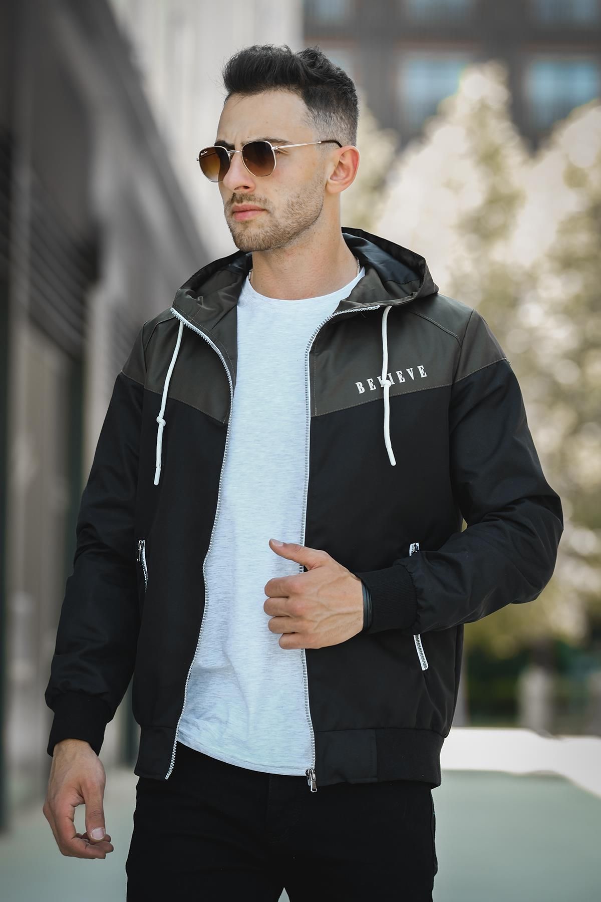 Oksit Believe Printed Water Resistant Slim Fit Men s Seasonal Coat