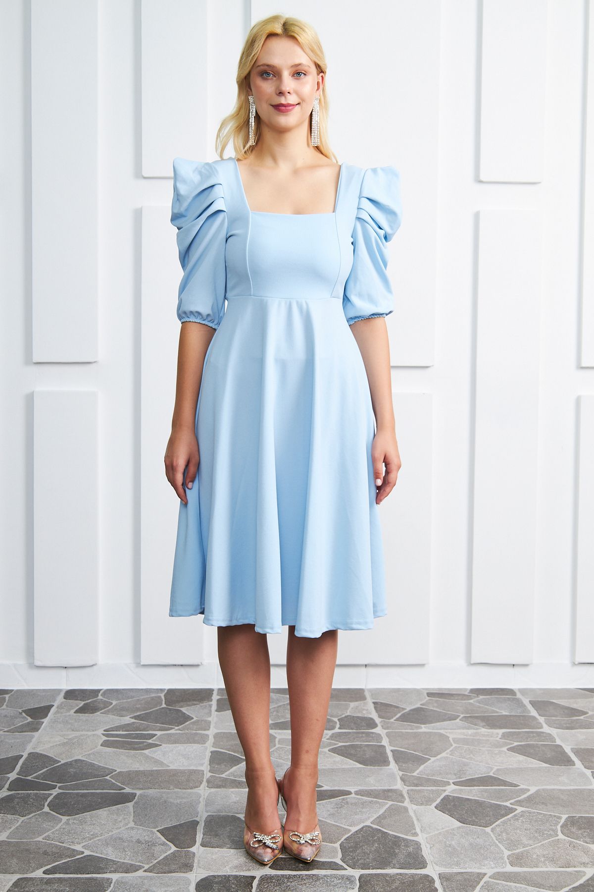 Baby blue shop square neck dress