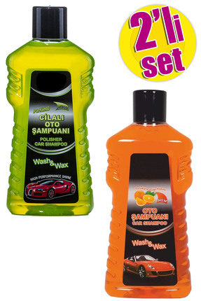 2'li Set Cilalı Oto Şampuanı 1 lt Araba Yıkama Şampuanı Araç Yıkama Köpüğü Cilalı Oto Şampuanı Cila Image 0