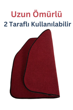 Oto Paspas Halı 5'li Set Her Araca Uygun Uzun Süre Dayanıklı Çift Taraflı Kullanım Bordo Renk Image 3