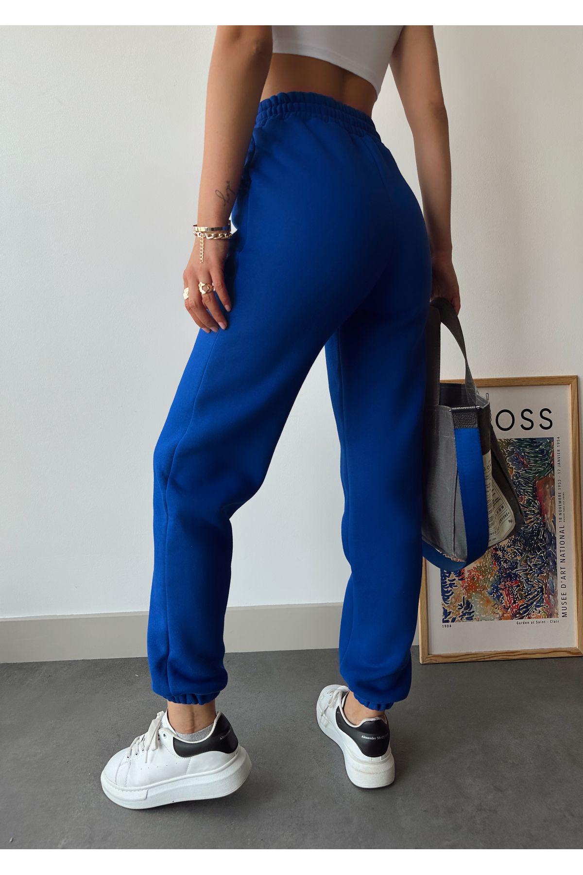 Royal blue sweatpants womens clearance