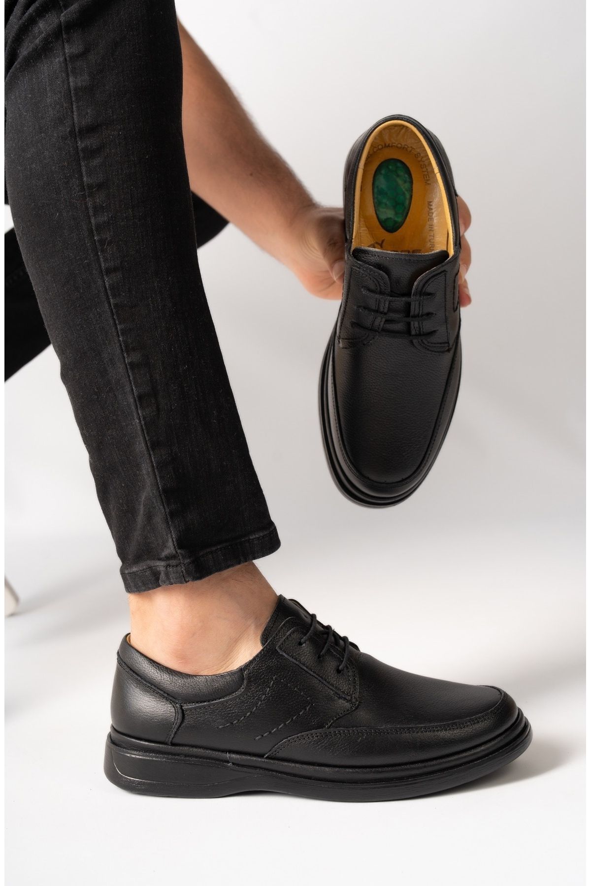 Mens black outlet orthopedic shoes