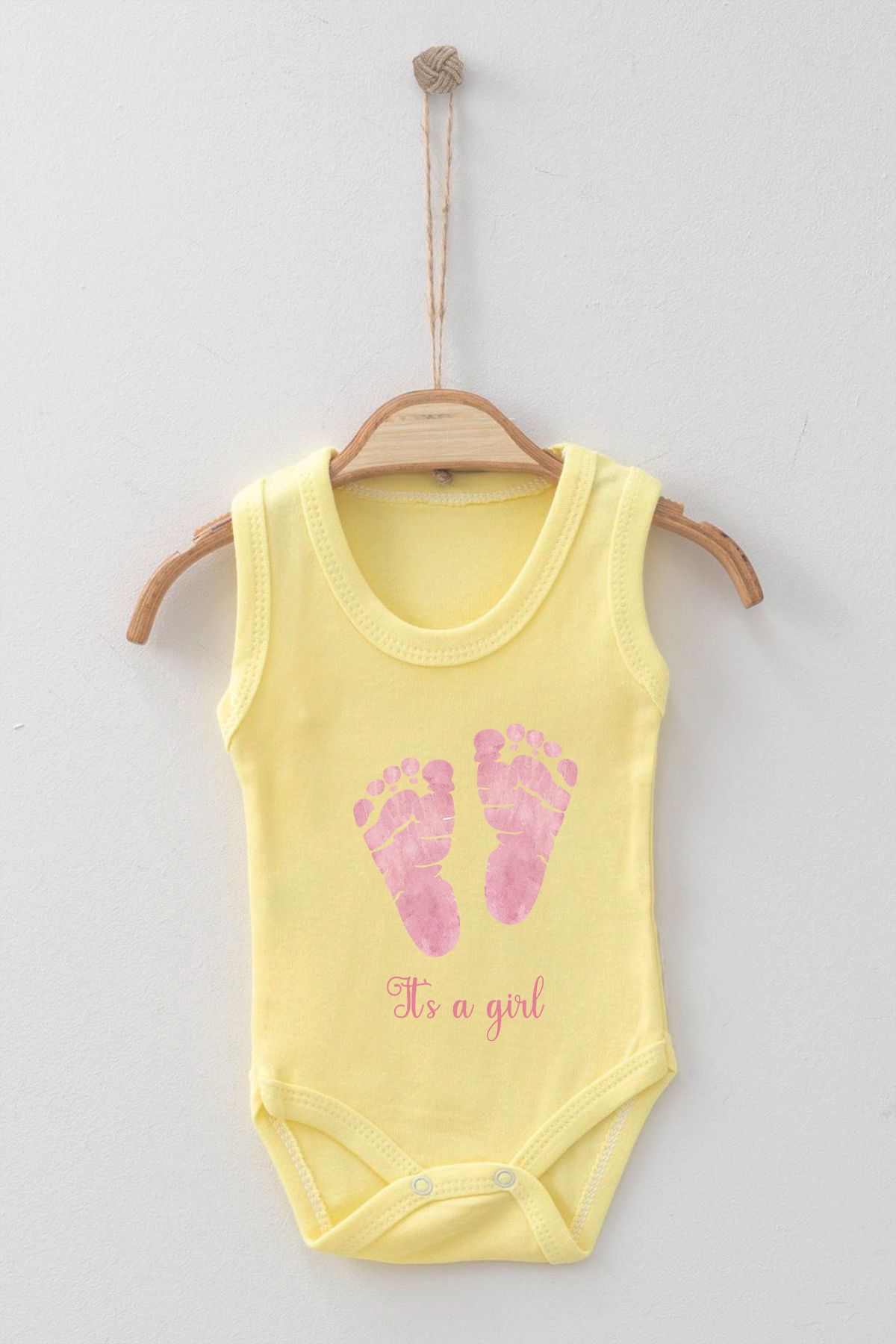 ADABEBEK 100 Cotton Organic Its A Girl Strappy Badi Baby Bodysuit